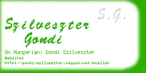 szilveszter gondi business card